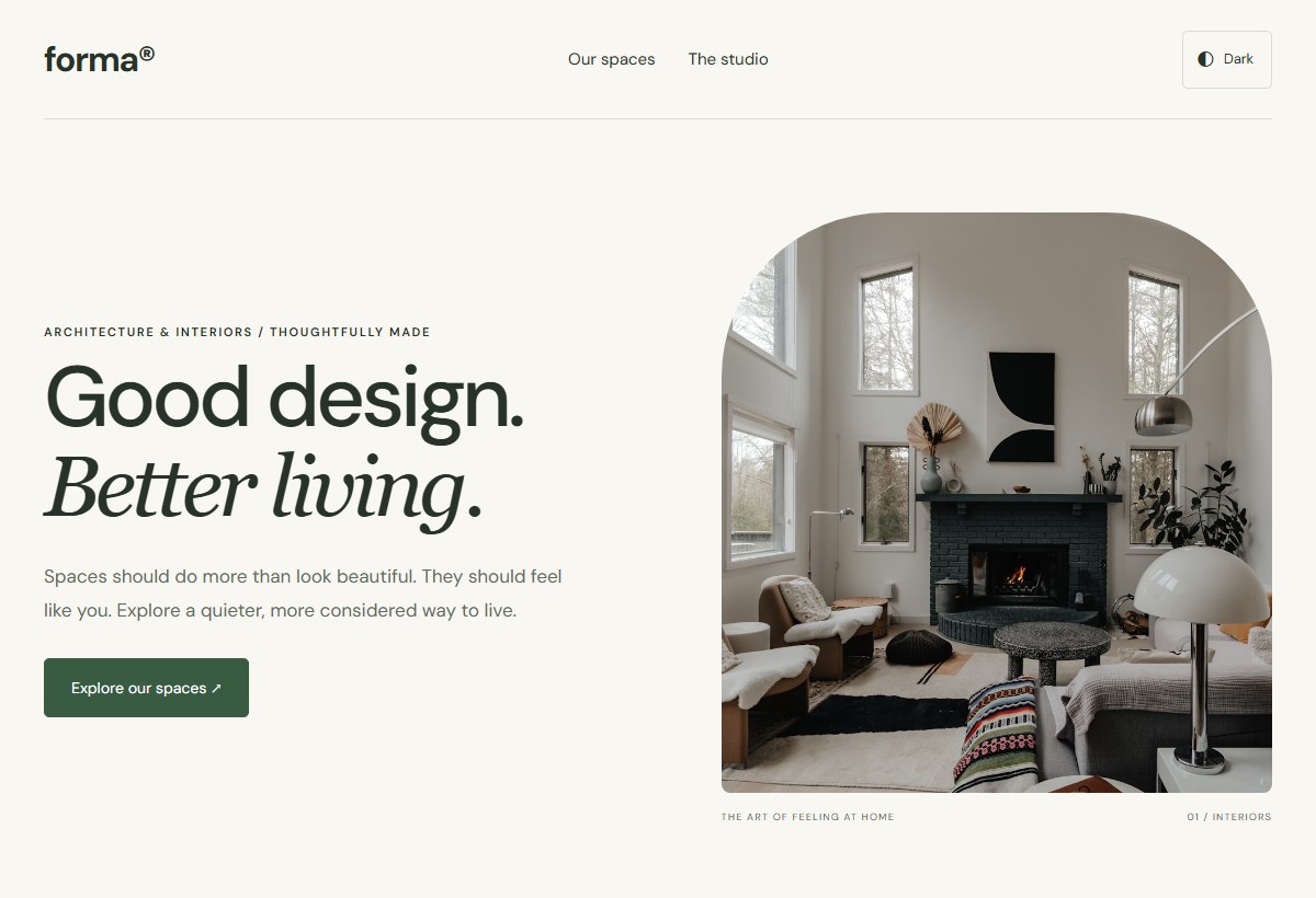 Preview of the Forma Studio template